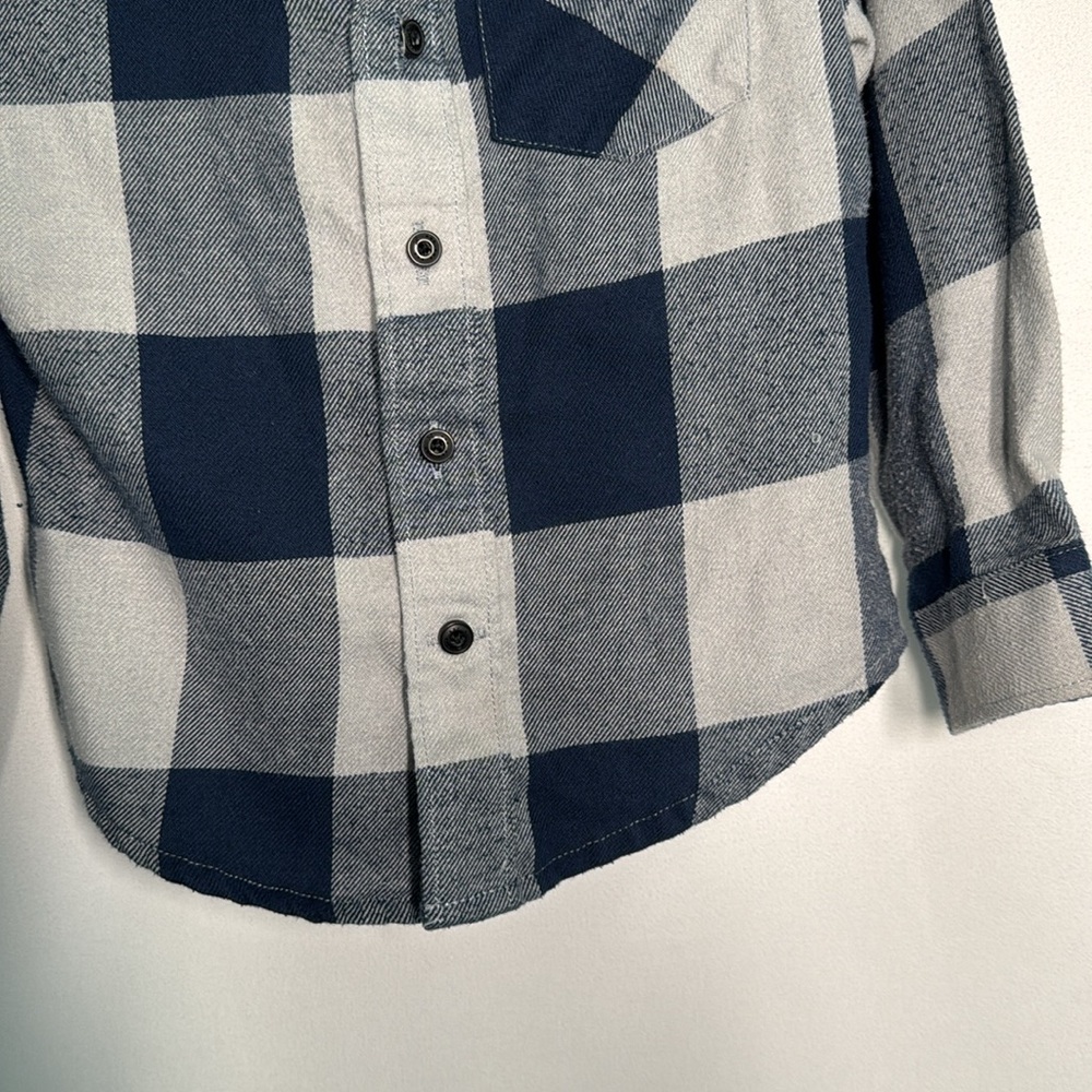 ๐3/$15 Hurley Toddler Blue & Gray Button Up Plaid Shirt - Size 2T - Picture 3 of 7